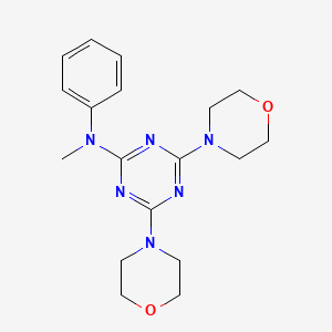 molecular formula C18H24N6O2 B2659328 N-甲基-4,6-二吗啉基-N-苯基-1,3,5-三嗪-2-胺 CAS No. 942746-38-5