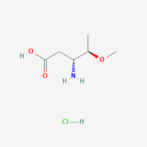 molecular formula C6H14ClNO3 B2659342 (3R,4R)-3-氨基-4-甲氧基戊酸；盐酸盐 CAS No. 2343964-07-6