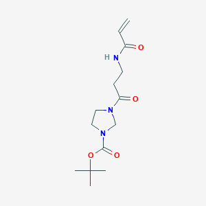 molecular formula C14H23N3O4 B2659343 Tert-butyl 3-[3-(prop-2-enoylamino)propanoyl]imidazolidine-1-carboxylate CAS No. 2361696-65-1