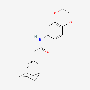 molecular formula C20H25NO3 B2659346 2-(1-adamantyl)-N-(2,3-dihydro-1,4-benzodioxin-6-yl)acetamide CAS No. 301859-65-4