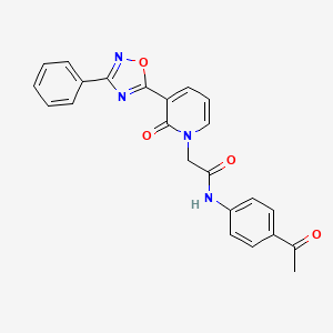 molecular formula C23H18N4O4 B2659356 N-(4-acetylphenyl)-2-[2-oxo-3-(3-phenyl-1,2,4-oxadiazol-5-yl)pyridin-1(2H)-yl]acetamide CAS No. 1105250-06-3