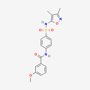 molecular formula C19H19N3O5S B2659362 N-[4-[(3,4-dimethyl-1,2-oxazol-5-yl)sulfamoyl]phenyl]-3-methoxybenzamide CAS No. 302950-24-9