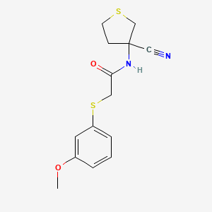 molecular formula C14H16N2O2S2 B2659363 N-(3-cyanothiolan-3-yl)-2-[(3-methoxyphenyl)sulfanyl]acetamide CAS No. 1355831-88-7