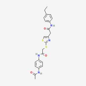 N-(4-acetamidophenyl)-2-((4-(2-((4-ethylphenyl)amino)-2-oxoethyl)thiazol-2-yl)thio)acetamide