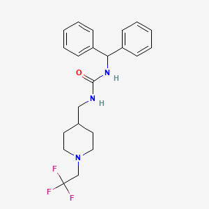 molecular formula C22H26F3N3O B2659368 1-Benzhydryl-3-[[1-(2,2,2-trifluoroethyl)piperidin-4-yl]methyl]urea CAS No. 2309187-91-3