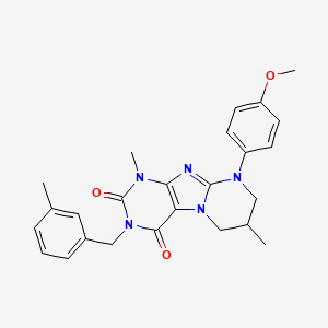 9-(4-methoxyphenyl)-1,7-dimethyl-3-[(3-methylphenyl)methyl]-7,8-dihydro-6H-purino[7,8-a]pyrimidine-2,4-dione