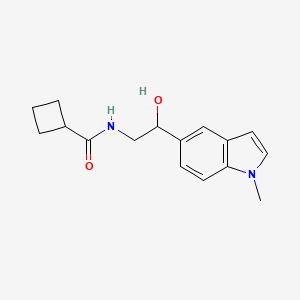 molecular formula C16H20N2O2 B2659375 N-(2-hydroxy-2-(1-methyl-1H-indol-5-yl)ethyl)cyclobutanecarboxamide CAS No. 2034408-66-5