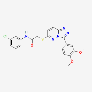 molecular formula C21H18ClN5O3S B2659376 N-(3-chlorophenyl)-2-((3-(3,4-dimethoxyphenyl)-[1,2,4]triazolo[4,3-b]pyridazin-6-yl)thio)acetamide CAS No. 852437-46-8