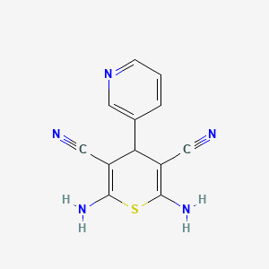 molecular formula C12H9N5S B2659385 2,6-二氨基-4-吡啶-3-基-4H-噻吩-3,5-二腈 CAS No. 125219-61-6