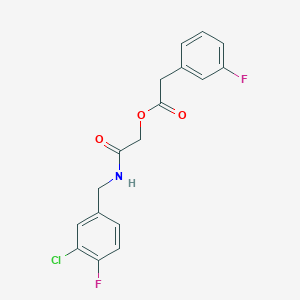 2-[(3-Chloro-4-fluorobenzyl)amino]-2-oxoethyl (3-fluorophenyl)acetate