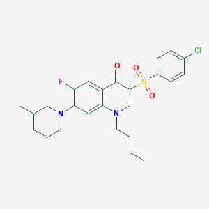 molecular formula C25H28ClFN2O3S B2659389 1-butyl-3-((4-chlorophenyl)sulfonyl)-6-fluoro-7-(3-methylpiperidin-1-yl)quinolin-4(1H)-one CAS No. 892777-28-5