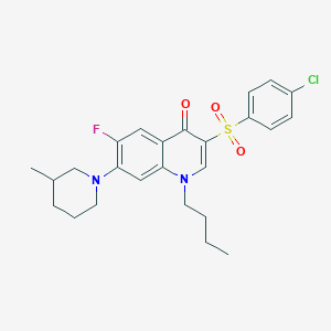 molecular formula C25H28ClFN2O3S B2659389 1-丁基-3-((4-氯苯基)磺酰基)-6-氟-7-(3-甲基哌啶-1-基)喹啉-4(1H)-酮 CAS No. 892777-28-5