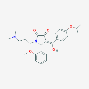 molecular formula C26H32N2O5 B265939 1-[3-(dimethylamino)propyl]-3-hydroxy-4-(4-isopropoxybenzoyl)-5-(2-methoxyphenyl)-1,5-dihydro-2H-pyrrol-2-one 