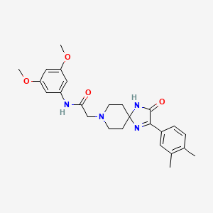 molecular formula C25H30N4O4 B2659394 N-(3,5-dimethoxyphenyl)-2-(2-(3,4-dimethylphenyl)-3-oxo-1,4,8-triazaspiro[4.5]dec-1-en-8-yl)acetamide CAS No. 1189931-34-7