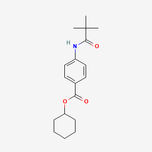 molecular formula C18H25NO3 B2659397 Cyclohexyl 4-(2,2-dimethylpropanoylamino)benzoate CAS No. 301307-23-3