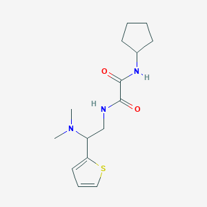 molecular formula C15H23N3O2S B2659405 N1-环戊基-N2-(2-(二甲胺基)-2-(噻吩-2-基)乙基)草酰胺 CAS No. 941870-65-1