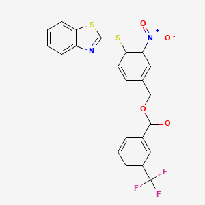 [4-(1,3-Benzothiazol-2-ylsulfanyl)-3-nitrophenyl]methyl 3-(trifluoromethyl)benzoate