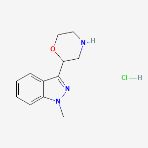 molecular formula C12H16ClN3O B2659416 2-(1-Methylindazol-3-yl)morpholine;hydrochloride CAS No. 2445792-77-6