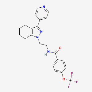 molecular formula C22H21F3N4O2 B2659423 N-(2-(3-(吡啶-4-基)-4,5,6,7-四氢-1H-吲哚-1-基)乙基)-4-(三氟甲氧基)苯甲酰胺 CAS No. 1797225-35-4