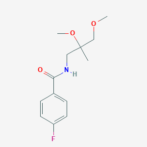 molecular formula C13H18FNO3 B2659425 N-(2,3-dimethoxy-2-methylpropyl)-4-fluorobenzamide CAS No. 2034585-82-3