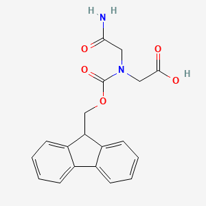 molecular formula C19H18N2O5 B2659428 2-[(Carbamoylmethyl)({[(9H-fluoren-9-yl)methoxy]carbonyl})amino]acetic acid CAS No. 942047-38-3