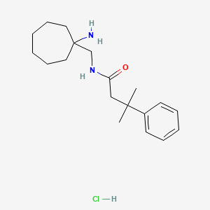 molecular formula C19H31ClN2O B2659431 N-[(1-Aminocycloheptyl)methyl]-3-methyl-3-phenylbutanamide;hydrochloride CAS No. 2418680-52-9
