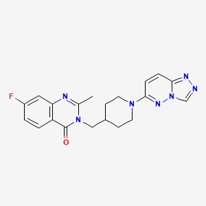 7-Fluoro-2-methyl-3-[(1-{[1,2,4]triazolo[4,3-b]pyridazin-6-yl}piperidin-4-yl)methyl]-3,4-dihydroquinazolin-4-one