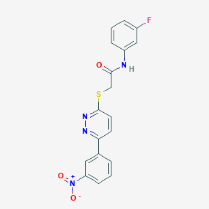 N-(3-fluorophenyl)-2-[6-(3-nitrophenyl)pyridazin-3-yl]sulfanylacetamide