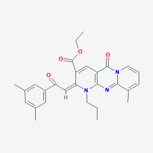 molecular formula C28H29N3O4 B265944 ethyl 2-[2-(3,5-dimethylphenyl)-2-oxoethylidene]-10-methyl-5-oxo-1-propyl-1,5-dihydro-2H-dipyrido[1,2-a:2,3-d]pyrimidine-3-carboxylate 