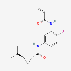 molecular formula C16H19FN2O2 B2659459 (1R,2S)-N-[4-Fluoro-3-(prop-2-enoylamino)phenyl]-2-propan-2-ylcyclopropane-1-carboxamide CAS No. 2361768-76-3