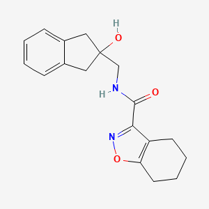 molecular formula C18H20N2O3 B2659463 N-((2-hydroxy-2,3-dihydro-1H-inden-2-yl)methyl)-4,5,6,7-tetrahydrobenzo[d]isoxazole-3-carboxamide CAS No. 2034595-16-7
