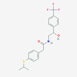 molecular formula C20H22F3NO2S B2659466 N-(2-羟基-2-(4-(三氟甲基)苯基)乙基)-2-(4-(异丙硫基)苯基)乙酰胺 CAS No. 1351588-98-1