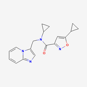 molecular formula C18H18N4O2 B2659469 N,5-dicyclopropyl-N-(imidazo[1,2-a]pyridin-3-ylmethyl)isoxazole-3-carboxamide CAS No. 1448057-67-7