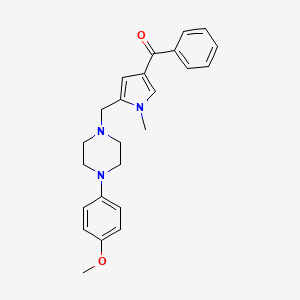molecular formula C24H27N3O2 B2659478 (5-{[4-(4-methoxyphenyl)piperazino]methyl}-1-methyl-1H-pyrrol-3-yl)(phenyl)methanone CAS No. 866149-62-4