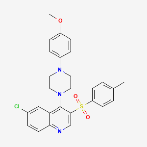 molecular formula C27H26ClN3O3S B2659488 6-Chloro-4-(4-(4-methoxyphenyl)piperazin-1-yl)-3-tosylquinoline CAS No. 866847-45-2
