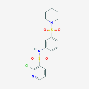 2-chloro-N-[3-(piperidine-1-sulfonyl)phenyl]pyridine-3-sulfonamide