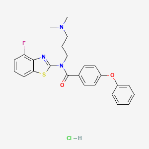 molecular formula C25H25ClFN3O2S B2659498 N-(3-(二甲基氨基)丙基)-N-(4-氟苯并[d]噻唑-2-基)-4-苯氧基苯甲酰胺盐酸盐 CAS No. 1216783-24-2