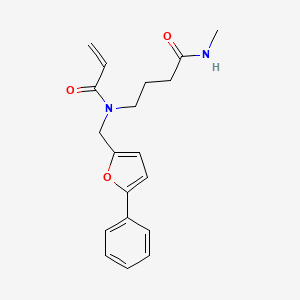 molecular formula C19H22N2O3 B2659504 N-Methyl-4-[(5-phenylfuran-2-yl)methyl-prop-2-enoylamino]butanamide CAS No. 2411275-32-4