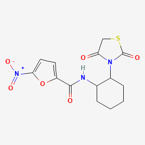 molecular formula C14H15N3O6S B2659514 N-(2-(2,4-二氧代噻唑啉-3-基)环己基)-5-硝基呋喃-2-甲酸酰胺 CAS No. 1210770-95-8