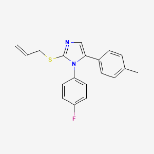 molecular formula C19H17FN2S B2659515 2-(烯丙基硫)-1-(4-氟苯基)-5-(对甲苯基)-1H-咪唑 CAS No. 1207057-71-3