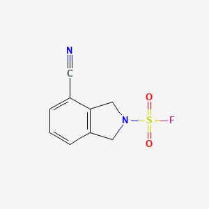 molecular formula C9H7FN2O2S B2659518 4-Cyano-1,3-dihydroisoindole-2-sulfonyl fluoride CAS No. 2411198-80-4