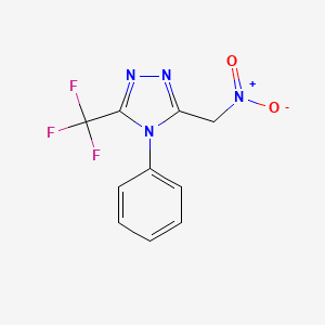 molecular formula C10H7F3N4O2 B2659525 3-(nitromethyl)-4-phenyl-5-(trifluoromethyl)-4H-1,2,4-triazole CAS No. 320424-54-2