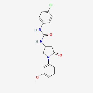 molecular formula C18H18ClN3O3 B2659528 1-(4-Chlorophenyl)-3-[1-(3-methoxyphenyl)-5-oxopyrrolidin-3-yl]urea CAS No. 894018-45-2