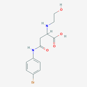 molecular formula C12H15BrN2O4 B2659533 4-((4-Bromophenyl)amino)-2-((2-hydroxyethyl)amino)-4-oxobutanoic acid CAS No. 85476-54-6