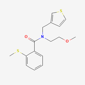 molecular formula C16H19NO2S2 B2659534 N-(2-甲氧基乙基)-2-(甲硫基)-N-(噻吩-3-基甲基)苯甲酰胺 CAS No. 1219911-79-1