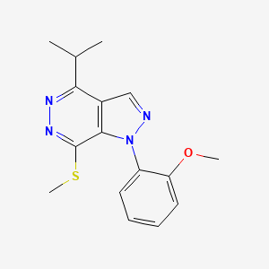 molecular formula C16H18N4OS B2659538 4-isopropyl-1-(2-methoxyphenyl)-7-(methylthio)-1H-pyrazolo[3,4-d]pyridazine CAS No. 1105204-83-8