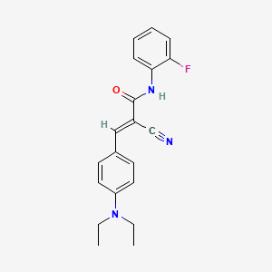 molecular formula C20H20FN3O B2659544 (E)-2-cyano-3-[4-(diethylamino)phenyl]-N-(2-fluorophenyl)prop-2-enamide CAS No. 366483-55-8