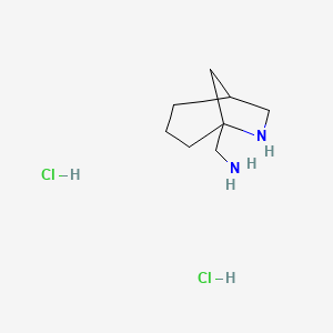 molecular formula C8H18Cl2N2 B2659557 6-Azabicyclo[3.2.1]octan-5-ylmethanamine;dihydrochloride CAS No. 2418671-16-4