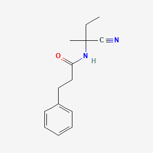 molecular formula C14H18N2O B2659572 N-(1-cyano-1-methylpropyl)-3-phenylpropanamide CAS No. 1285093-89-1