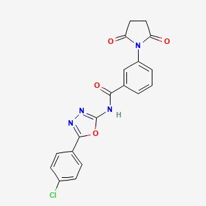 molecular formula C19H13ClN4O4 B2659575 N-(5-(4-chlorophenyl)-1,3,4-oxadiazol-2-yl)-3-(2,5-dioxopyrrolidin-1-yl)benzamide CAS No. 865287-16-7